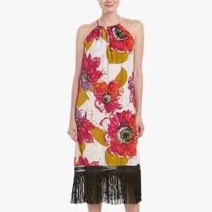 Trina Turk Vivianna Silk Fringe Dress
